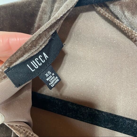 Lucca Couture Bronze Velour Turtleneck Mini Dress XS - Picture 3 of 5